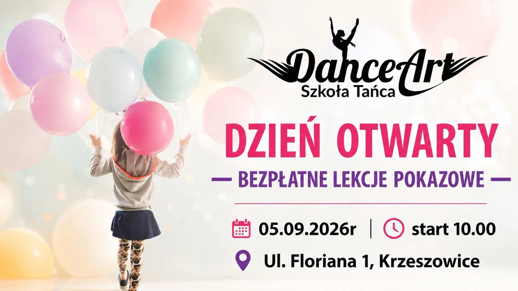 Bezpłatny Dzień Otwarty 05.09.2026 — DanceArt, ul. Floriana 1, Krzeszowice